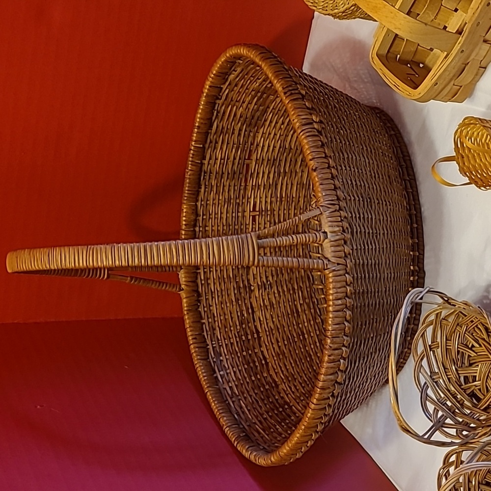 Handcrafted Wicker Basket Set - Brown - Picture 3 of 9